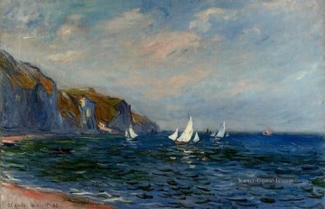 Klippen und Segelboote bei Pourville Claude Monet Ölgemälde